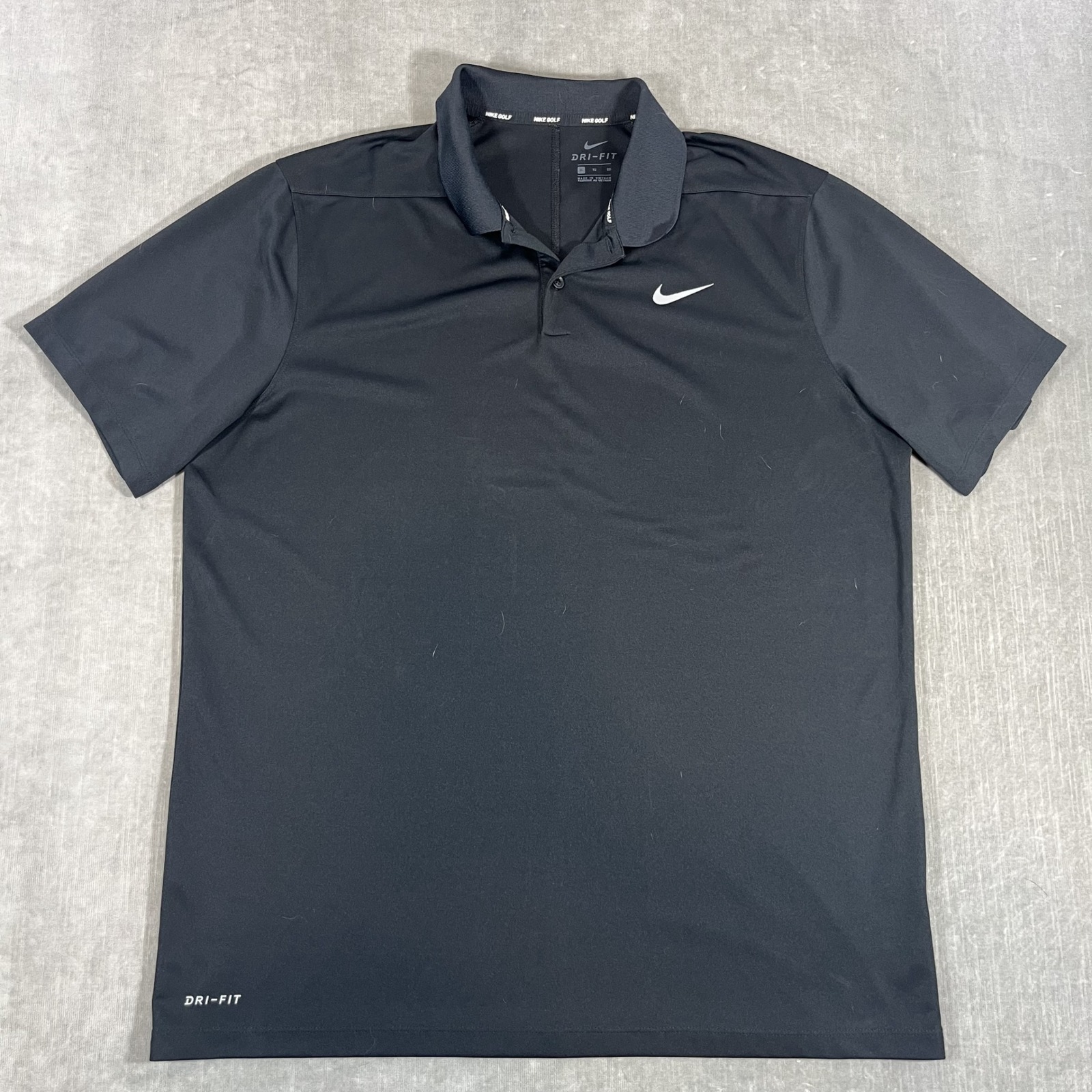 Nike Golf Dri Fit Mens Xl Black Short Sleeve Golf Polo Shirt